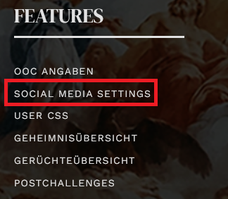 Social Media Settings